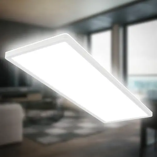 Produktbild: B.K.Licht - LED Deckenlampe mit indirektem Licht, 3cm flach, neutralweißes Licht, Lampe, Deckenleuchte, Wohnzimmerlampe, LED Panel, Küchenlampe, Deckenbeleuchtung, 58x20x3 cm, Weiß