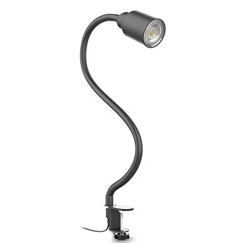 Produktbild: B.K.Licht - Schreibtischlampe mit Kabelschalter, schwenkbar, klemmbar, Klemmlampe, Klemmleuchte, Nachttischlampe, Leselicht Kinder, Bürolampe, Leselampe, Leseleuchte, 54,5x5,2 cm, Schwarz