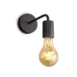 Produktbild: B.K.Licht - Wandleuchte innen mit E27 Fassung, max. 10 Watt, Vintage, Wandlampe innen, Wandstrahler, Wandlicht, Wandbeleuchtung, Schlafzimmer, Flurlampe, 15x10x20,2 cm, Schwarz