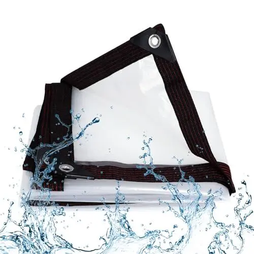 Produktbild: BKOOKYY Abdeckplane Transparente wasserdichte 2.5x4.5m, Planen Mit Ösen, Gewebeplane Wasserdicht Durchsichtig, Wetterfeste Staubdicht Strapazierfähige, Für Gartenmöbel Pflanzen Gewächshaus