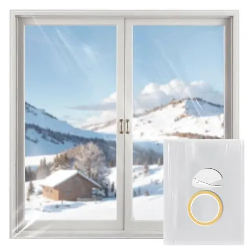Produktbild: BKSAI Thermofolie Fenster Isolierfolie 7mal Dicker Transparente Fenster Isolierung Gegen Kälte Wärmedämmung Thermo Cover Kälteschutz Gegen Kondenswasser Fensterfolie Winter Zuschneibar 1,5 x 1,7M