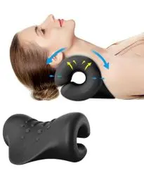 Produktbild: BLABOK Neck Stretcher Halswirbelsäule Traktion Gerät zu lindern Hals und Schulter Müdigkeit und Schmerzen, Nackenstrecker für Relief TMJ Schmerzen Kopfschmerzen Muskel(Schwarz)