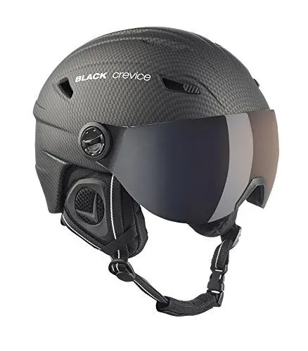 Produktbild: Black Crevice Erwachsene Skihelm Silvretta, mit Visier, Carbon schwarz, L