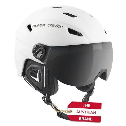 Produktbild: Black Crevice Erwachsene Skihelm Silvretta, mit Visier, weiß/schwarz, M