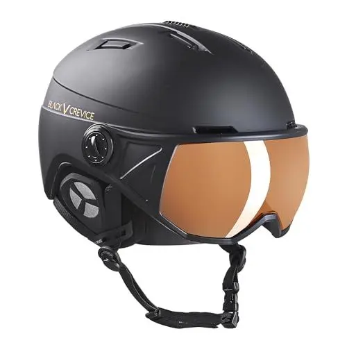 Produktbild: Black Crevice Skihelm St. Moritz mit Vollvisier, schwarz/orange, L (58-61 cm)