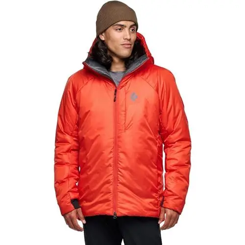 Produktbild: Black Diamond M Belay Parka Rot - PrimaLoft Warme robuste Herren Primaloft Sicherungsjacke, Größe L - Farbe Octane