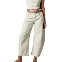Produktbild: Jeanshose Damen Mom Fit Boyfriend Stil Denim Loose Freizeithose Stilvolle Jeansoptik Slim Fit Trachtenjeans Große Größen Schlagjeans