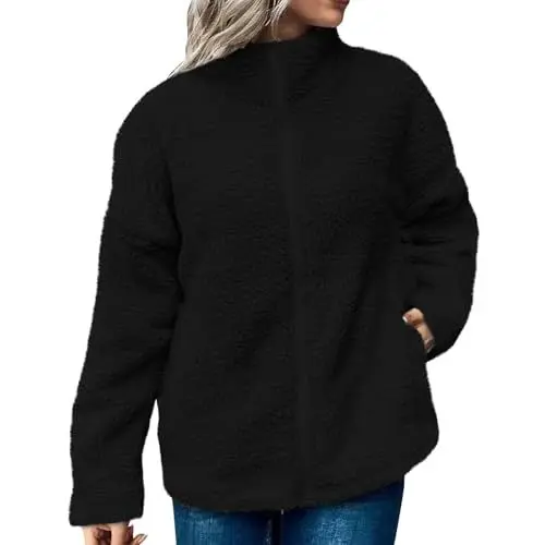 Produktbild: Black Mantel Women Filzjacke Damen Damen Mantel Dünn Lang Ladies Coat Winter Mantel Fellkragen Damen Mantel Damen Daunen Rot Lamm Mantel Damen Teddyjacke Damen Parka Mantel