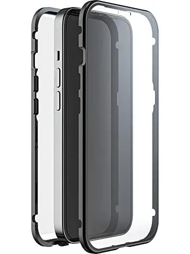 Produktbild: Black Rock - Hülle 360 Grad Glass Case Passend für Apple iPhone 14 I Handyhülle, Magnet Verschluss (Transparent mit schwarzem Rahmen)