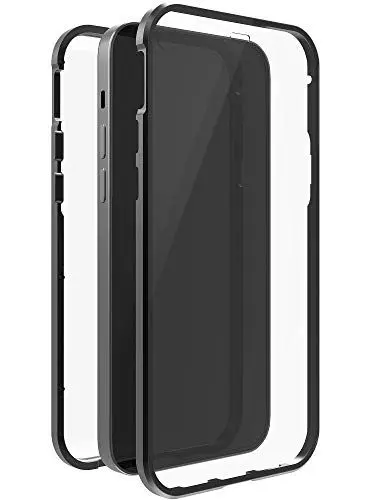 Produktbild: Black Rock - Hülle 360 Grad Glass Case Passend für Apple iPhone 12/12 Pro I Handyhülle, Magnet Verschluss, Durchsichtig, Cover (Transparent mit schwarzem Rahmen)