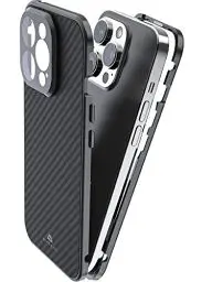 Produktbild: Black Rock - Hülle 360 Grad Glass Case Passend für Apple iPhone 14 Pro I Carbon Handyhülle, Karbon Rückseite (Transparent mit schwarzem Rahmen)