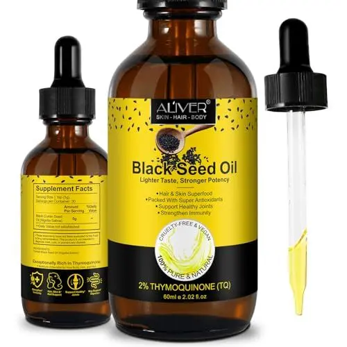 Produktbild: Black Seed Oil,Premium-Bio-Schwarzkümmelöl 60 ml – 100% rein und kaltgepresst – Vorteile für Körper, Haare und Haut, perfekt für jedes Alter