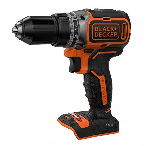 Produktbild: Black + Decker 18V Akku-Bohrschrauber, bürstenloser Motor, Lieferumfang ohne Akku und Ladegerät - BL186N-XJ