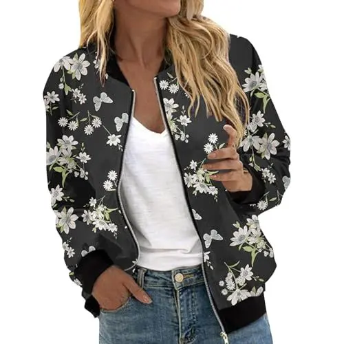 Produktbild: Cocila Black of Friday Angebote 2024 Drucker Damen Mantel Winter Übergangsparka Damen Lang Trenchcoat Damen Blau Cargo Jacke Damen Grüner Mantel Damen Blouson Damen Sommer My Orders Sale Angebote