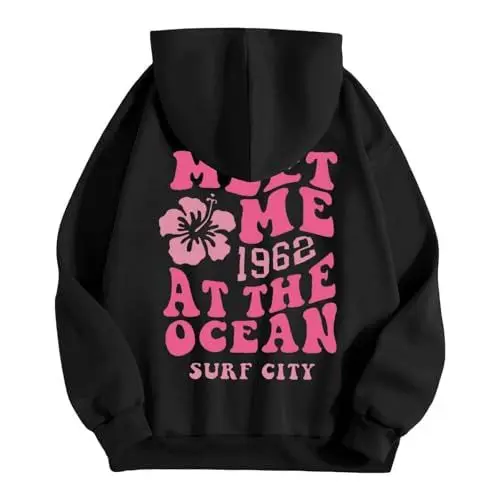 Produktbild: ZTFYKLIN Fitness Shirt Damen Langarm Sweatshirt Print Damen Strickjacke Damen Mit Anker Sweatjacke Warm Gefuettert Damen T Shirt Damen Mit Sprüche Festival Outfit Women