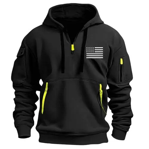 Produktbild: black friday angebote 2024 Pullover Herren Sweatshirt 2024 Winter Thermoshirt Rollkragenpullover Langarmshirts Sweaters Komfortabel Oberteile Casual Hemd Übergangsjacke Herren(#D Black,XXL)