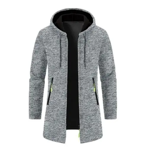 Produktbild: black friday angebote 2024, Herren Strickjacke Lang Sweatjacke Gestrickt Winterjacke Cardigan Mantel Trachtenjacke Kapuze Jacke Wintermantel, winterjacke damen sale