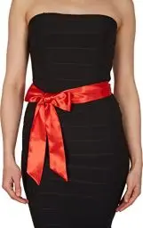 Produktbild: BlackButterfly Hochzeit Bogen Band BrautjungfernabschlussballSatin-Schärpe Gürtel (Rot, 10W / 175L)