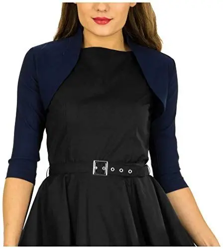 Produktbild: BlackButterfly Maßgeschneiderte 3/4 Hülse Bolero (Nachtblau, 3XL)