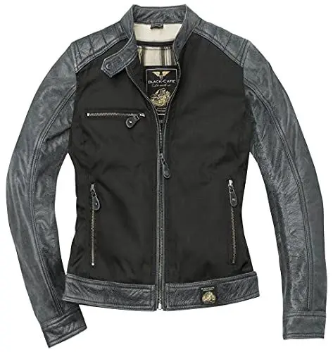 Produktbild: Black-Cafe London Johannesburg Damen Motorrad Leder- / Textil Jacke (Black/Grey,M)
