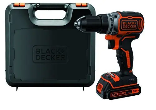 Produktbild: Black+Decker bürstenloser 2-Gang 18 V, 1.5 Ah Akku-Bohrschrauber, inkl. 400Ma Ladegerät, Doppelbit und Koffer, 1 Stück, BL186K