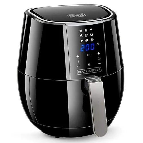 Produktbild: BLACK+DECKER BXAF3500E - Digitale Heißluftfritteuse, 1500W, 3l, Ohne Öl, Frittieren, braten, backen und erhitzen, Digitales Touchscreen, Antihaftbeschichtung, Schwarz