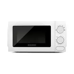 Produktbild: BLACK+DECKER BXMY700E - Mikrowelle mit 20 l Volumen und 700 W Mikrowellenleistung, 6 Leistungsstufen, Auftaufunktion, 30-Minuten-Timer, Signalton, 245 mm Glasdrehteller, Kompaktes Design
