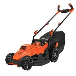 Produktbild: Black+Decker Elektro-Rasenmäher mit Fahrradlenker-Griff (1.400W, 34cm Schnittbreite, 6-fach Höhenverstellung, 40l Grasfangbehälter, ideal für mittlere Gärten) BEMW461BH