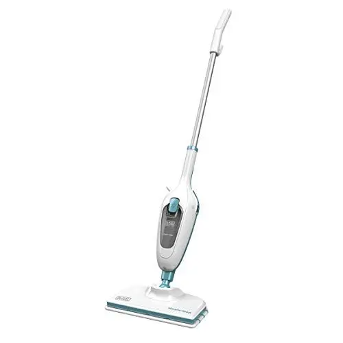 Produktbild: BLACK+DECKER 1.300W Dampfbesen Steam Mop (Dampfreiniger für hygienische, gründliche Sauberkeit, abnehmbarer Stiel & Reinigungsfuß, einfache Bedienbarkeit, inkl. 1 Mikrofaser-Pad) FSM13E1-QS