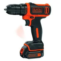 Produktbild: Black+Decker Li-Ion Ultra-Kompakt-Bohrer (Kleiner Akkuschrauber mit ergonomischem Softgriff und LED-Arbeitslicht für Bohr- und Schraubanwendungen, 1 x Akku-Bohrschrauber Li-Ion 10.8 V) BDCDD12