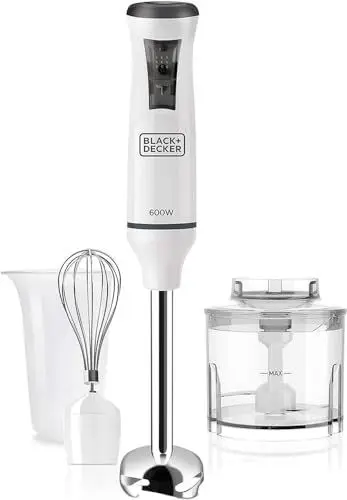 Produktbild: Black+Decker Stabmixer, 3 Zubehörteile, 600 W