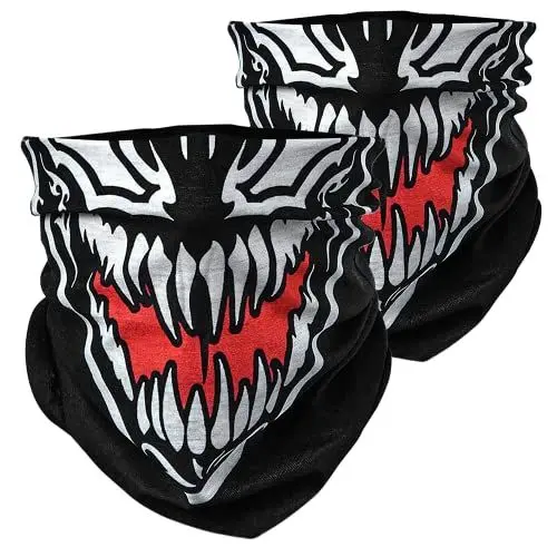 Produktbild: BlackNugget Venom Ghost Ninja Karneval Fasching gesichtsmaske gesichtsschal bandana sturmhaube funktionshaube gesichtshaube stirnhaube kopfbedeckung halsbedeckung stirntuch stirnband bekleidung