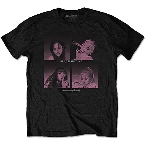 Produktbild: BlackPink T-Shirt, How You Like That Band, offizielles Logo, für Herren, Schwarz, Schwarz, M