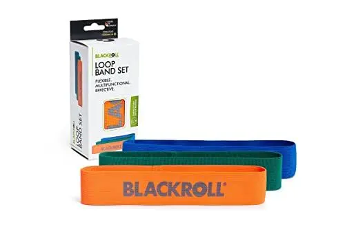 Produktbild: BLACKROLL® Loop Band Set (3er), Fitnessband Set für funktionales Training, hautfreundliche Trainingsbänder in 3 Stärken: leicht (orange), mittel (grün) & stark (blau), Made in Germany