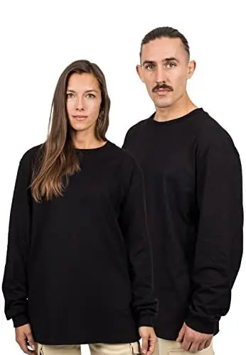 Produktbild: Blackskies Oversized Basic Longsleeve T-Shirt | Streetwear Luxus Langarm Tee Herren Damen Sweater Sweatshirt Pulli - Schwarz - X-Large