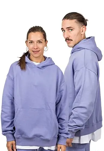 Produktbild: Blackskies Oversized Heavyweight Hoodie Sweater | Streetwear Luxus Pullover Herren Damen Sweater Sweatshirt Pulli - Lavender - X-Large