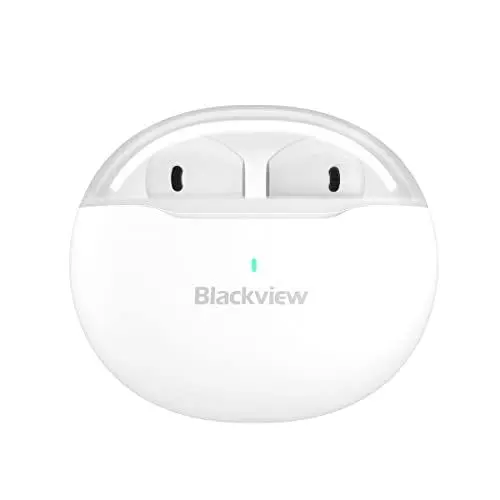 Produktbild: Blackview Airbuds 6 - Drahtlose Bluetooth 5.0-Kopfhörer - Ohrstöpsel mit bis zu 20 Stunden Akkulaufzeit, 6 Stunden Hörzeit - 390mAh Ladegerät - 10m Reichweite - Reduziert Hintergrundgeräusche - Blanc