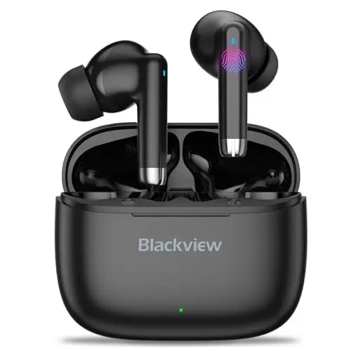 Produktbild: Blackview Bluetooth Kopfhörer In Ear, Kopfhörer Kabellos Bluetooth 5.3 In Ear Kopfhörer, Touch Control, Ohrhörer Bluetooth mit Noise Cancelling, IPX7 Wasserdicht Wireless Kopfhörer Sport, AirBuds 4