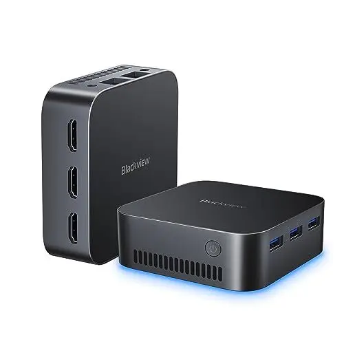 Produktbild: Blackview MP80 Mini PC 16GB LPDDR5 RAM 512GB M.2 SSD, Intel 12 Gen Alder Lake N95(bis zu 3,4GHz) Mini Computer, 4K UHD Desktop PC, DREI HDMI, Gigabit Ethernet, 5G WiFi, BT, für Business/Heimkino