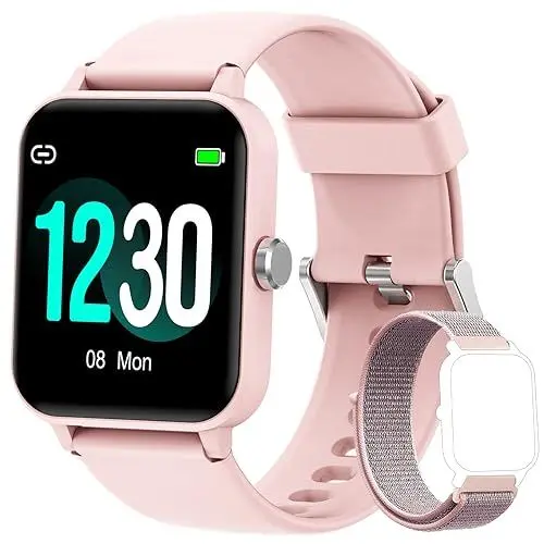 Produktbild: Blackview Smartwatch Damen, Fitness Tracker, 1,85 Zoll HD Voll Touchscreen, Armbanduhr mit Pulsmesser Schlafmonitor, SpO2, Schrittzähler Uhr Sportuhr Stoppuhr Aktivitätstracker für Android iOS, Rosa