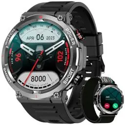 Produktbild: Blackview Smartwatch Herren (Anrufe tätigen/empfangen), 1,39'' Fitnessuhr mit Herzfrequenz SpO2 Schrittzähler Schlafmonitor, 100 Sportmodi, IP68 Wasserdicht Aktivitätstracker, Sportuhr für iOS Android