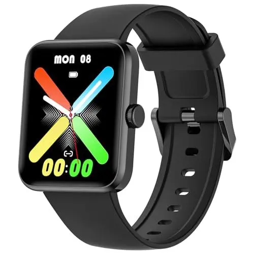 Produktbild: Blackview Smartwatch Herren Damen Fitnessuhr, 1,52'' Smart Watch, Armbanduhr mit Pulsmesser Schlafmonitor Musiksteuerung SpO2, Schrittzähler Uhr Sportuhr, Aktivitätstracker für Android iOS, Schwarz