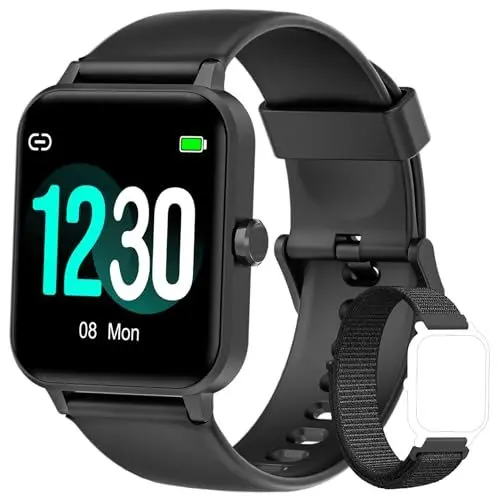 Produktbild: Blackview Smartwatch Herren Damen Fitnessuhr, 1,85'' Smart Watch, Armbanduhr mit Pulsmesser Schlafmonitor Musiksteuerung SpO2, Schrittzähler Uhr Sportuhr, Aktivitätstracker für Android iOS, Schwarz