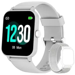 Produktbild: Blackview Smartwatch Herren Damen Fitnessuhr, 1,85'' Smart Watch, Armbanduhr mit Pulsmesser Schlafmonitor Musiksteuerung SpO2, Schrittzähler Uhr Sportuhr, Aktivitätstracker für Android iOS, Grau
