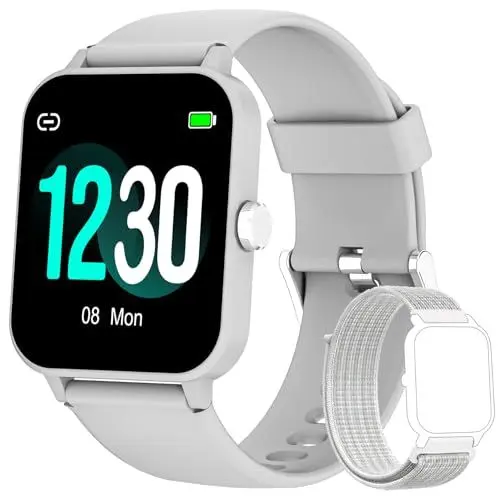 Produktbild: Blackview Smartwatch Herren Damen Fitnessuhr, 1,85'' Smart Watch, Armbanduhr mit Pulsmesser Schlafmonitor Musiksteuerung SpO2, Schrittzähler Uhr Sportuhr, Aktivitätstracker für Android iOS, Grau