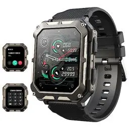 Produktbild: Blackview Smartwatch Herren, Fitnessuhr mit Bluetooth Anruf Sprachassistent, 1,83'' HD-Touchscreen, IP68 Wasserdicht, Sportuhr, 123 Sportmodi, Pulsmesser, Schlafmonitor, Schrittzähler, für iOS/Android