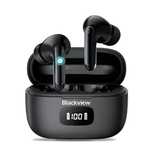 Produktbild: Blackview Bluetooth Kopfhörer, AirBuds 8 Kopfhörer Kabellos Bluetooth 5.3, Dual Noise Cancelling Kopfhörer In Ear, Touch Sensoren In Ear Kopfhörer, 56H Spielzeit, LED-Anzeige
