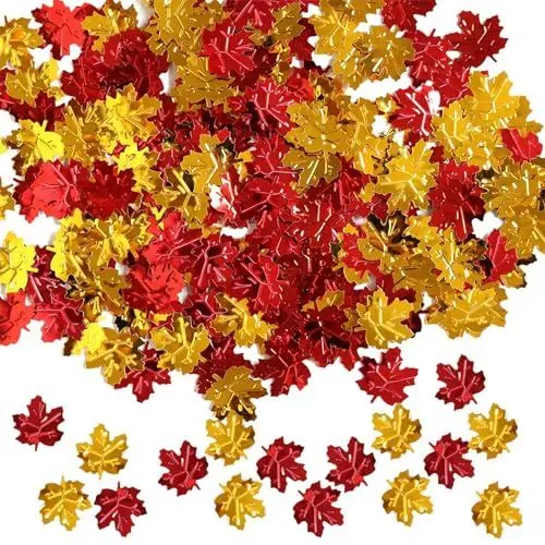 Produktbild: blätter Konfetti,Ahornblätter Konfetti - Thanksgiving Konfetti Konfetti - 15 g Ahornblätter-Form, Glitzer-Tischkonfetti für Thanksgiving, Ahornblätter-Konfetti- -Sets