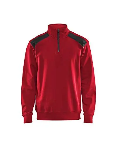 Produktbild: Blaklader 335311585699S Sweater mit Half-Zip 2-Farbig, Rot/Schwarz, Größe S