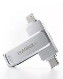 Produktbild: BLANBOK+ MFi zertifizierter USB Stick 128GB,USB C Stick für iPhone 15,USB C Flash Drive Externer Speicher,3 in 1 Memory Stick, USB C Speicherstick für Lightning/iPhone/iPad/Android Handy/Laptop/PC